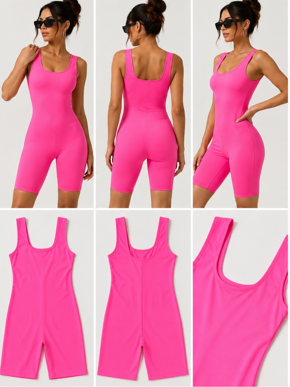 NWT Cherry Mellow Hot Pink Romper | Stretch One-Piece | Festival & Athleisure